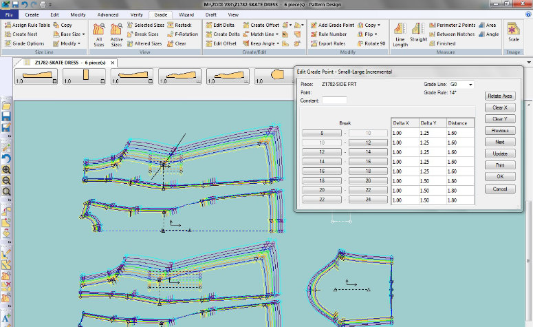 A screenshot of some digital grading software